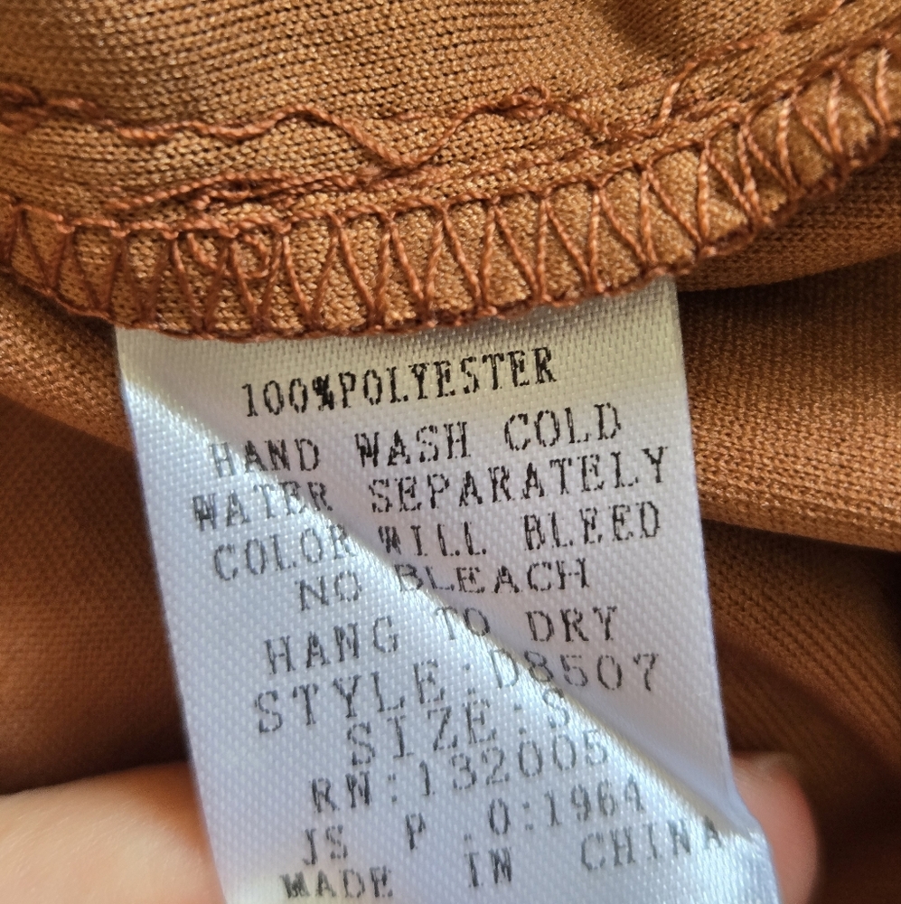 Entro Rust Lace-Up Long Sleeve Dress - Picture 8 of 8